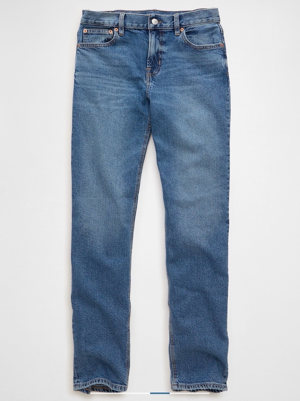 American Eagle Outfitters Women's Light Blue Straight Leg Jeans